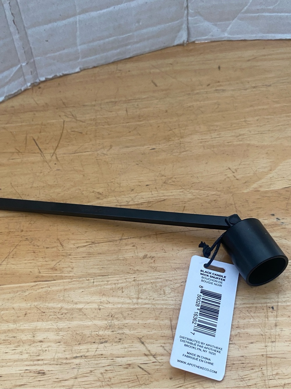 Apotheke Black Candle Snuffer. Safely put out your candles. NWT.